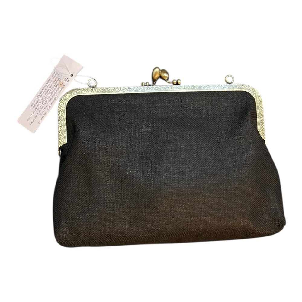 Embroidered Moth Kisslock Clutch Bag - Picture 4 of 5